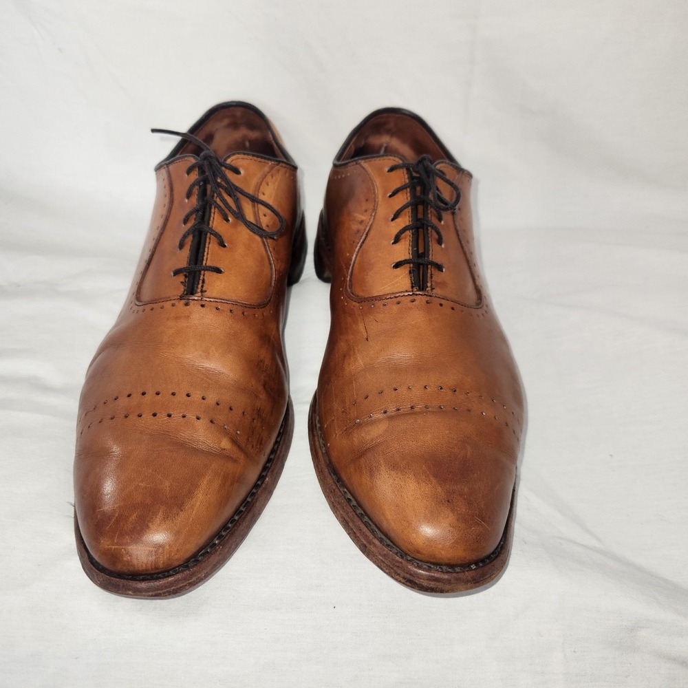 Allen Edmonds Vernon Oxford Brown Brogue Cap Toe Shoes Mens 10.5 D 8810 - Picture 2 of 16